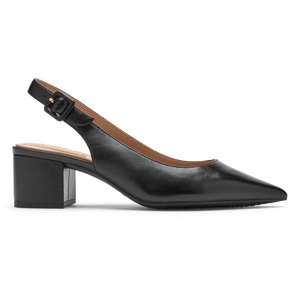 Rockport Canada Total Motion Noelle Slingback Heel - Womens Pumps Black (URI925041)